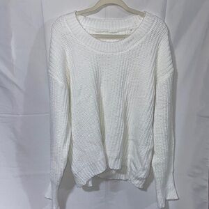 Softest White Round Neck Knit Sweater